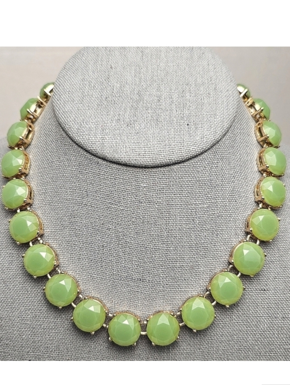 [J. CREW] Gold & Mint Green Gemstone Statement Collar Necklace